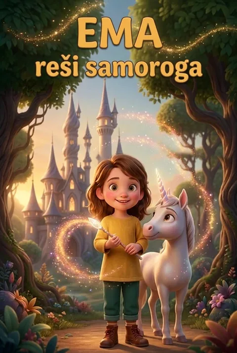 Naslovnica personalizirane knjige z imenom Ema na platnici